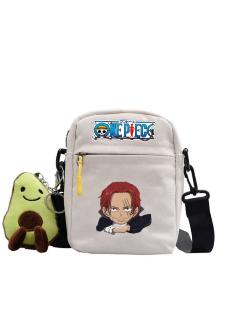 KUYING Anime One Piece Lufei Skew Straddle Bag Small Square Bag One Shoulder Backpack 
