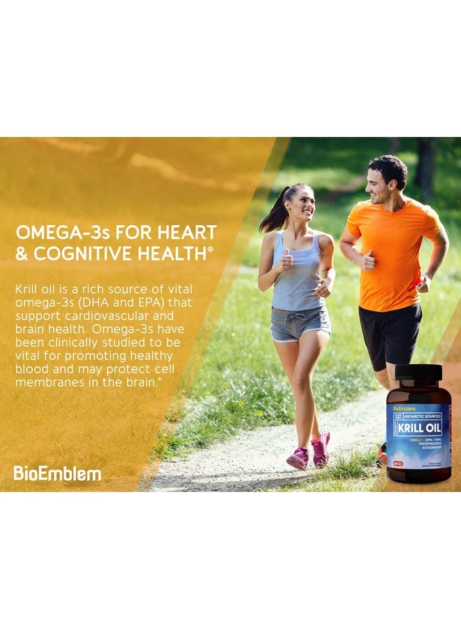 BioEmblem Antarctic Krill Oil Supplement ; 1000Mg ; Omega 3 Oil With High Levels Of Epa + Dha Astaxanthin And Phospholipids ; No Fishy Aftertaste ; 60 Count Non Gmo Softgels  - Image 5