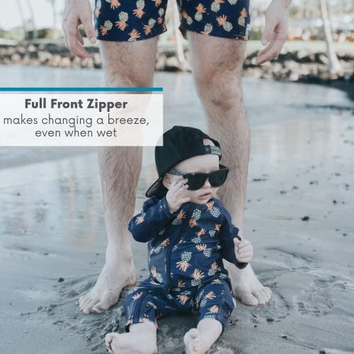 SwimZip Boys' Long-Sleeve UPF 50+ Swimsuit for Baby, Toddler, & Little Boys Pineapples - Image 2