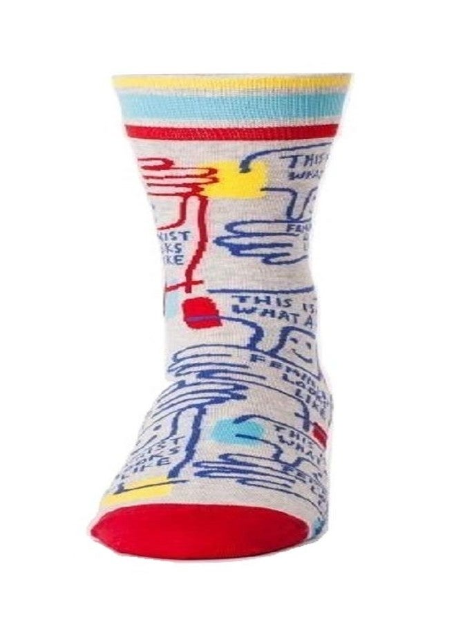 Blue Q This Is What A Feminist Looks Like WO's-Crew Socks - Image 2