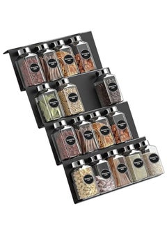 Arabest Spice Drawer Organizer, Acrylic Spice Rack Organizer for Kitchen Drawer, 4 Slanted Tier Expandable Drawer Inserts for Spices, for Cabinet  - Image 1