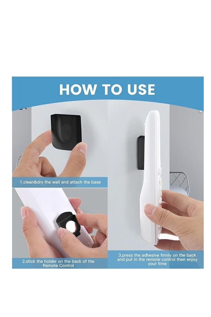 3 Pcs Magnetic Remote Control Holder, Self-Adhesive TV Remote Holder, Remote Organizer for Home Office School (Black) - Image 3