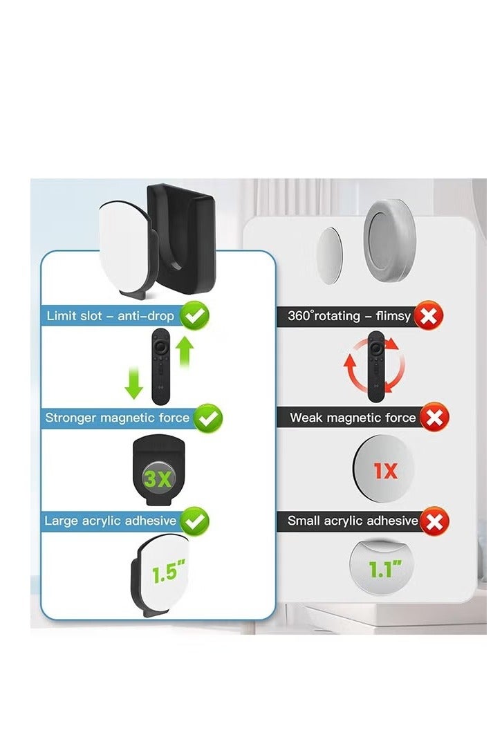 3 Pcs Magnetic Remote Control Holder, Self-Adhesive TV Remote Holder, Remote Organizer for Home Office School (Black) - Image 5
