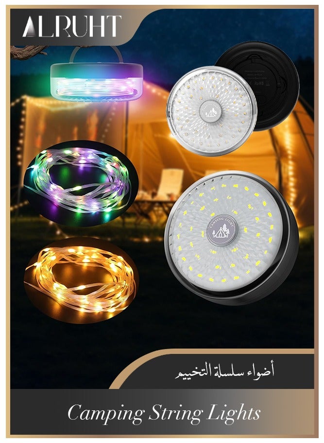 Alruht 10M Waterproof String Lights, 2-in-1 Outdoor Lantern with 14 Modes, Long-Lasting 4000mAh Battery, for Campsite, Garden (Black) - Image 1