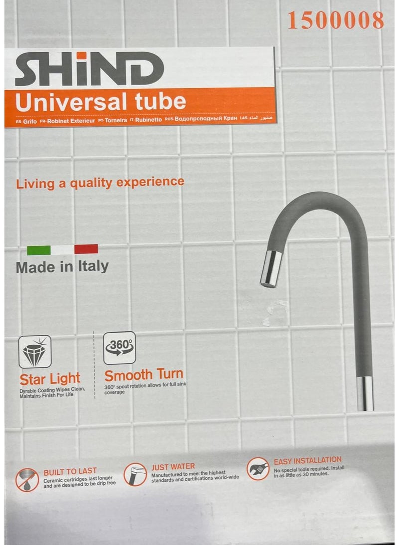 360 Degree Swivel Spout for Basin Mixture and Flexible Silicone Taps (Grey