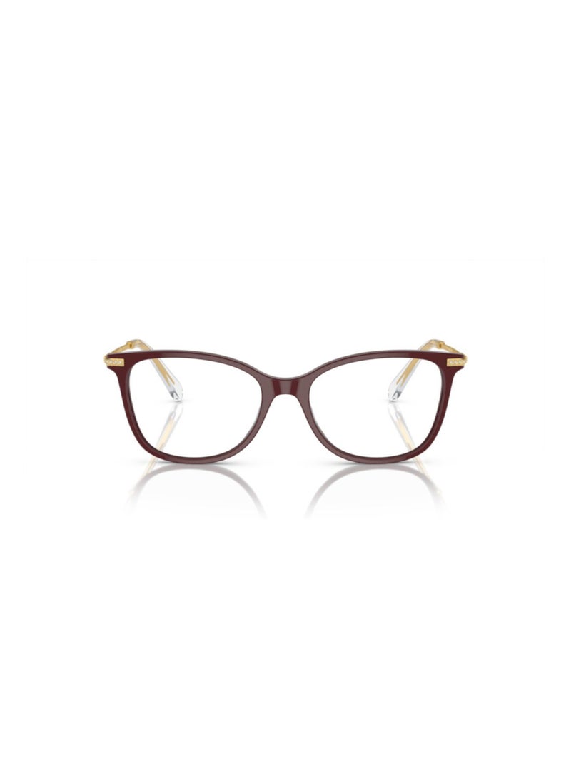SWAROVSKI Swarovski Woman Square  Eyeglasses- Sk 2010 - Lense Size:52Mm - Burgundy - Image 4