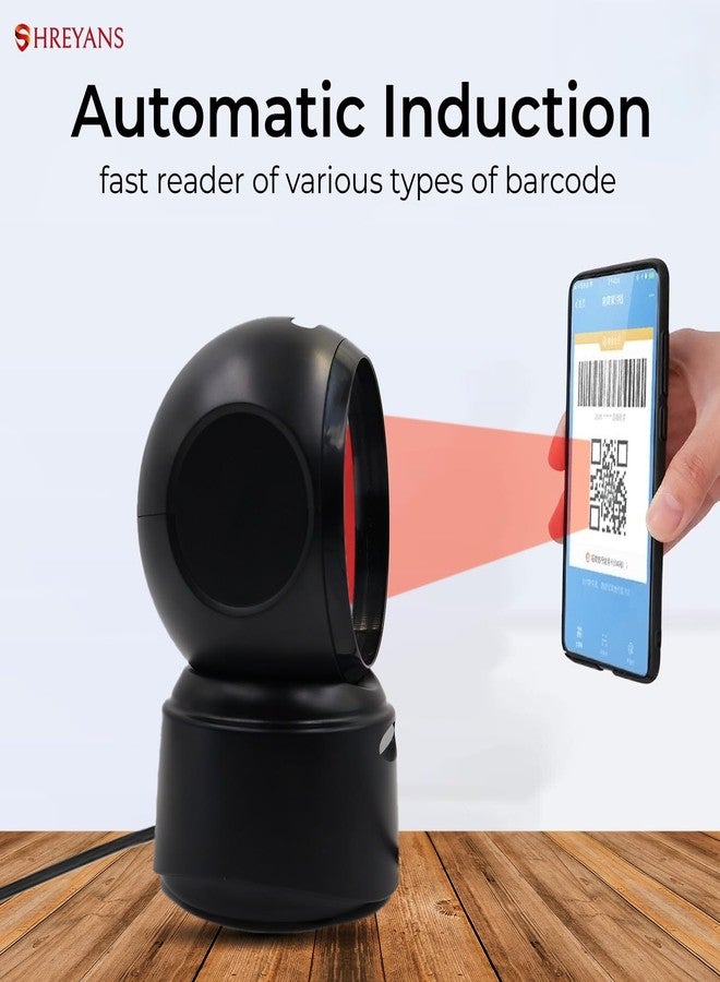 Shreyans 1D 2D QR Hands-Free Desktop Barcode Scanner | Table Top Plug & Play Automatic | Scan All Types of Barcode | Useful for Supermarkets Malls Warehouse Retail - Image 4