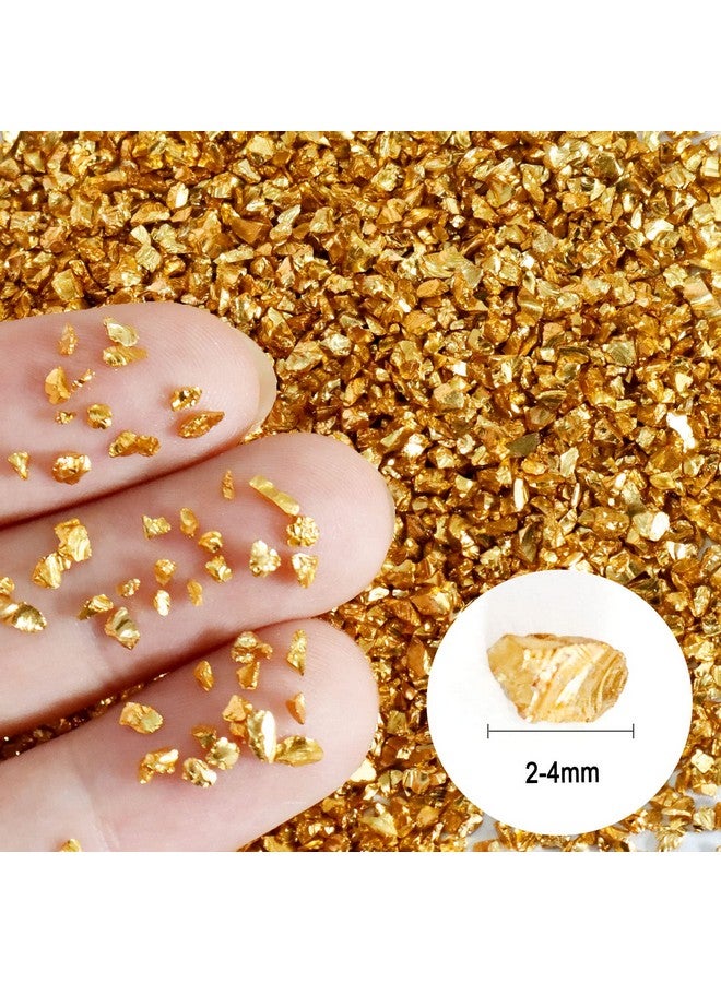 ceya 5.3Oz/ 150G Crushed Irregular Glass Gold Metallic Crystal Chips Broken Glass Glitter 2 4Mm Craft Chunky Glitter For Nail Arts Epoxy Resin Mold Coasters Ornament Painting Geode Phone Case Jewelry - Image 2