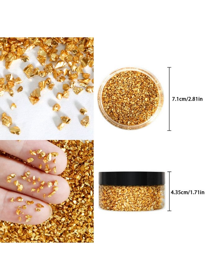 ceya 5.3Oz/ 150G Crushed Irregular Glass Gold Metallic Crystal Chips Broken Glass Glitter 2 4Mm Craft Chunky Glitter For Nail Arts Epoxy Resin Mold Coasters Ornament Painting Geode Phone Case Jewelry - Image 4