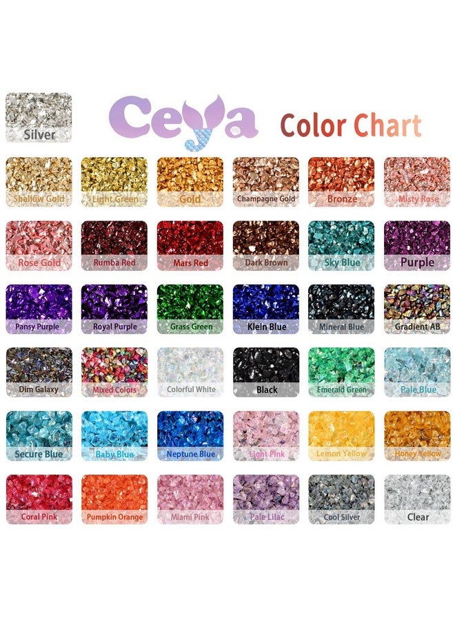 ceya 5.3Oz/ 150G Crushed Irregular Glass Gold Metallic Crystal Chips Broken Glass Glitter 2 4Mm Craft Chunky Glitter For Nail Arts Epoxy Resin Mold Coasters Ornament Painting Geode Phone Case Jewelry - Image 3