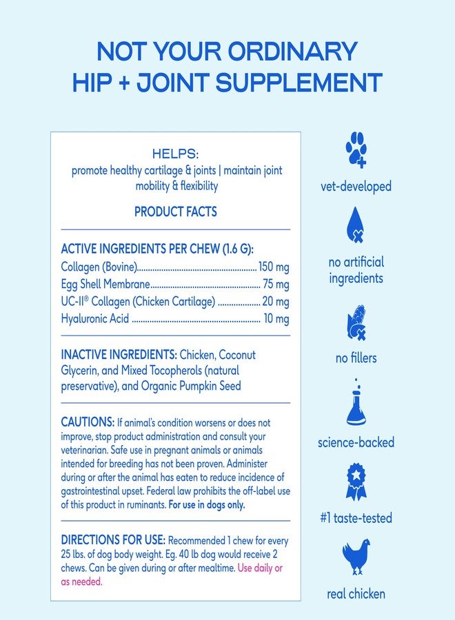 Native Pet Hip & Joint Supplement for Dogs - Advanced Dog Joint & Arthritis Supplement - Helps Maintain Healthy Cartilage, Joint Flexibility, Lubrication, & Function - with ESM & Collagen - 120 Chews - Image 4