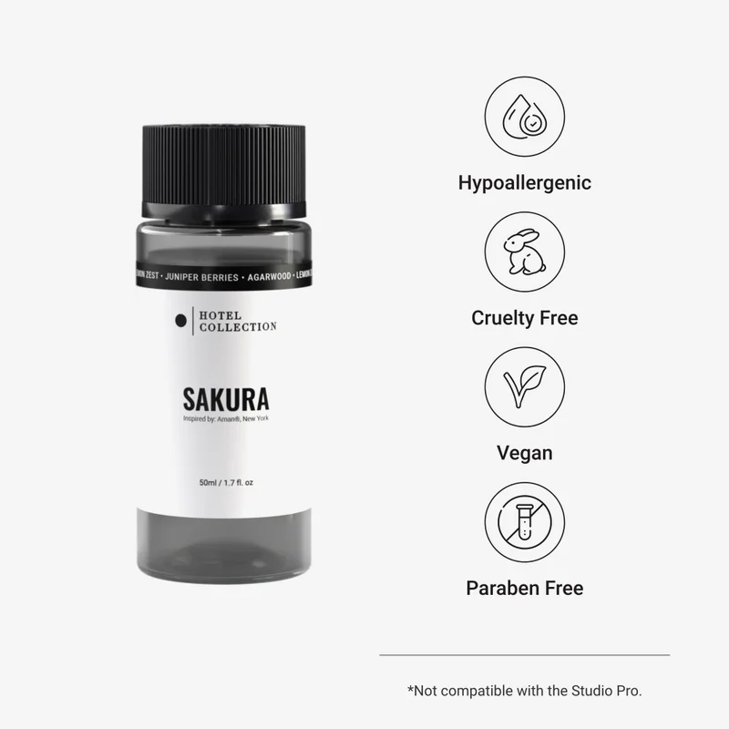 Hotel Collection  Sakura Fragrance Oil Blend - Hotel Inspired for Luxury Essential Oil Diffusers - Aromatherapy Scent Diffuser Oil - Lemon Zest, Juniper Berries, and Agarwood - 50 mL, 1.7 fl oz  | Best Price UAE
