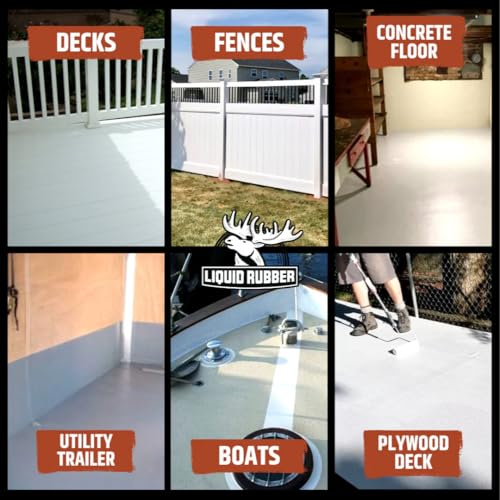 Liquid Rubber Polyurethane Deck Coating – 10X Stronger Than Traditional Deck Paint & Deck Stain – Flexible, Waterproof Sealant for Wood, Concrete & Plywood – Textured Finish – Stone Gray – 1 Gallon - Image 4