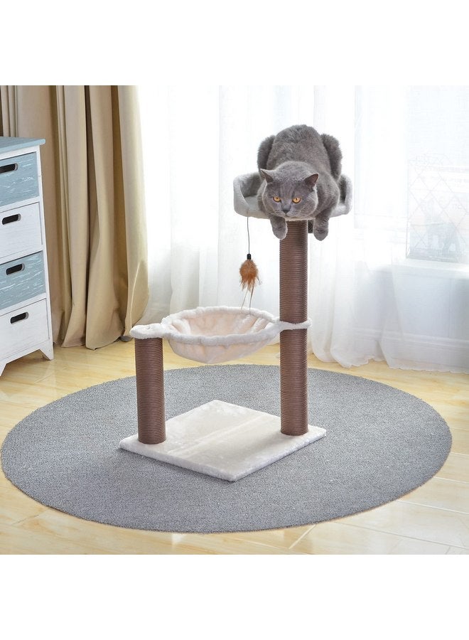 كاتري شجرة قطط كاتري مع لعبة من الريش - تصميم مريح لأرجوحة القطط، تجذب القطط الصغيرة للاسترخاء، تحب القطط الاستلقاء بهدوء أثناء اللعب بلعبة من الريش وعمود الخدش، (وصول مبتكر) - Image 3
