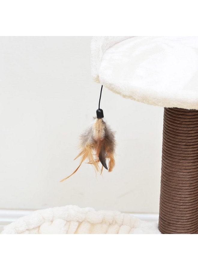 كاتري شجرة قطط كاتري مع لعبة من الريش - تصميم مريح لأرجوحة القطط، تجذب القطط الصغيرة للاسترخاء، تحب القطط الاستلقاء بهدوء أثناء اللعب بلعبة من الريش وعمود الخدش، (وصول مبتكر) - Image 4