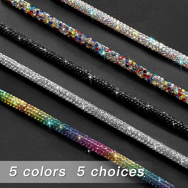 Soleebee Rhinestone Office Lanyard, 31.5'' Bling Neck Lanyard with Metal Clasp & Keyring, Crystal Lanyard for Women, ID Card, Keys Strap （5 Pack） - Image 2