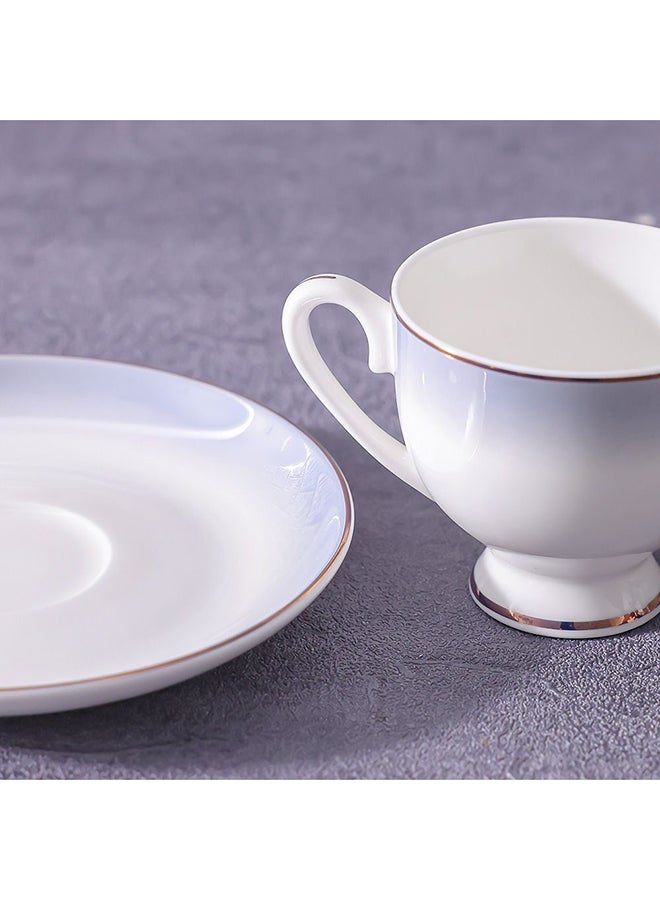 DANUBE HOME Tyler Fine Bone China Espresso Cup & Saucer Set – Elegant Coffee Cup with Saucer, Durable and Microwave Safe, Perfect for Espresso Lovers and Gift Ideas 100ml  - Image 2