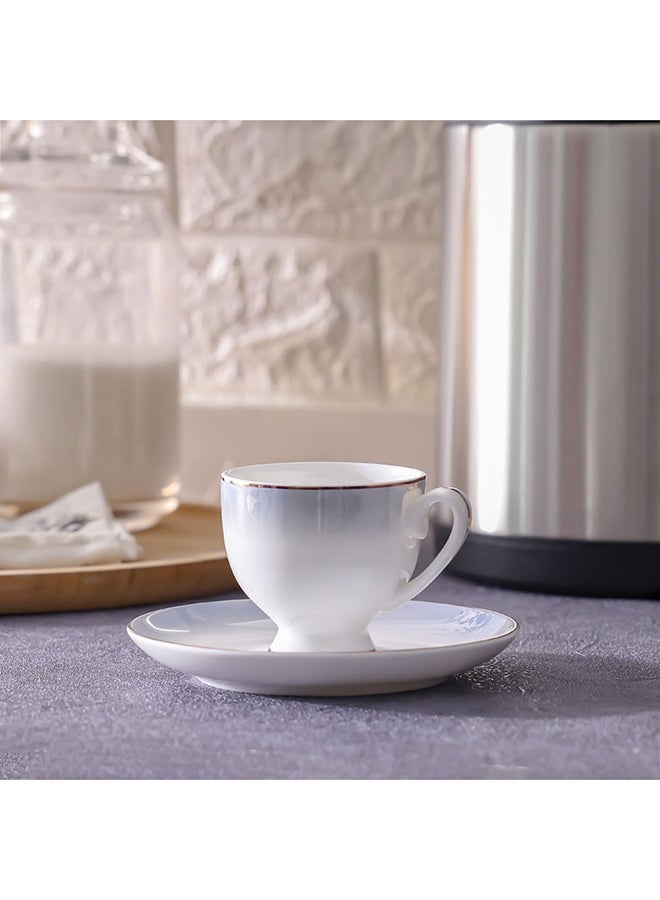 DANUBE HOME Tyler Fine Bone China Espresso Cup & Saucer Set – Elegant Coffee Cup with Saucer, Durable and Microwave Safe, Perfect for Espresso Lovers and Gift Ideas 100ml  - Image 3