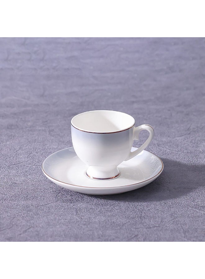 DANUBE HOME Tyler Fine Bone China Espresso Cup & Saucer Set – Elegant Coffee Cup with Saucer, Durable and Microwave Safe, Perfect for Espresso Lovers and Gift Ideas 100ml  - Image 1