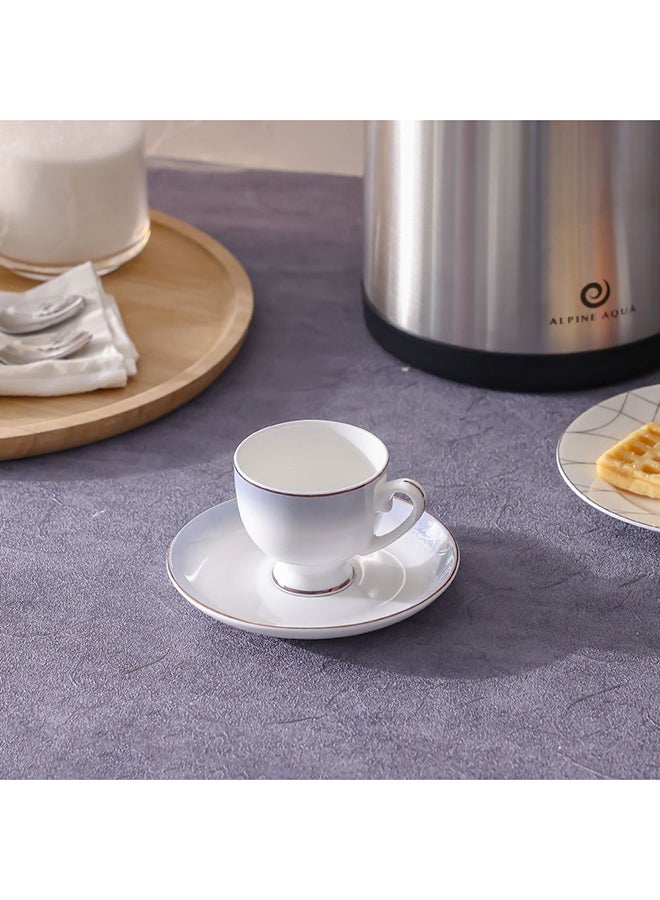 DANUBE HOME Tyler Fine Bone China Espresso Cup & Saucer Set – Elegant Coffee Cup with Saucer, Durable and Microwave Safe, Perfect for Espresso Lovers and Gift Ideas 100ml  - Image 4