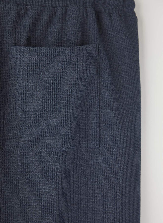 trendyol Indigo Large Size Oversize/Wide Cut Textured Loose Sweatpants - Image 3