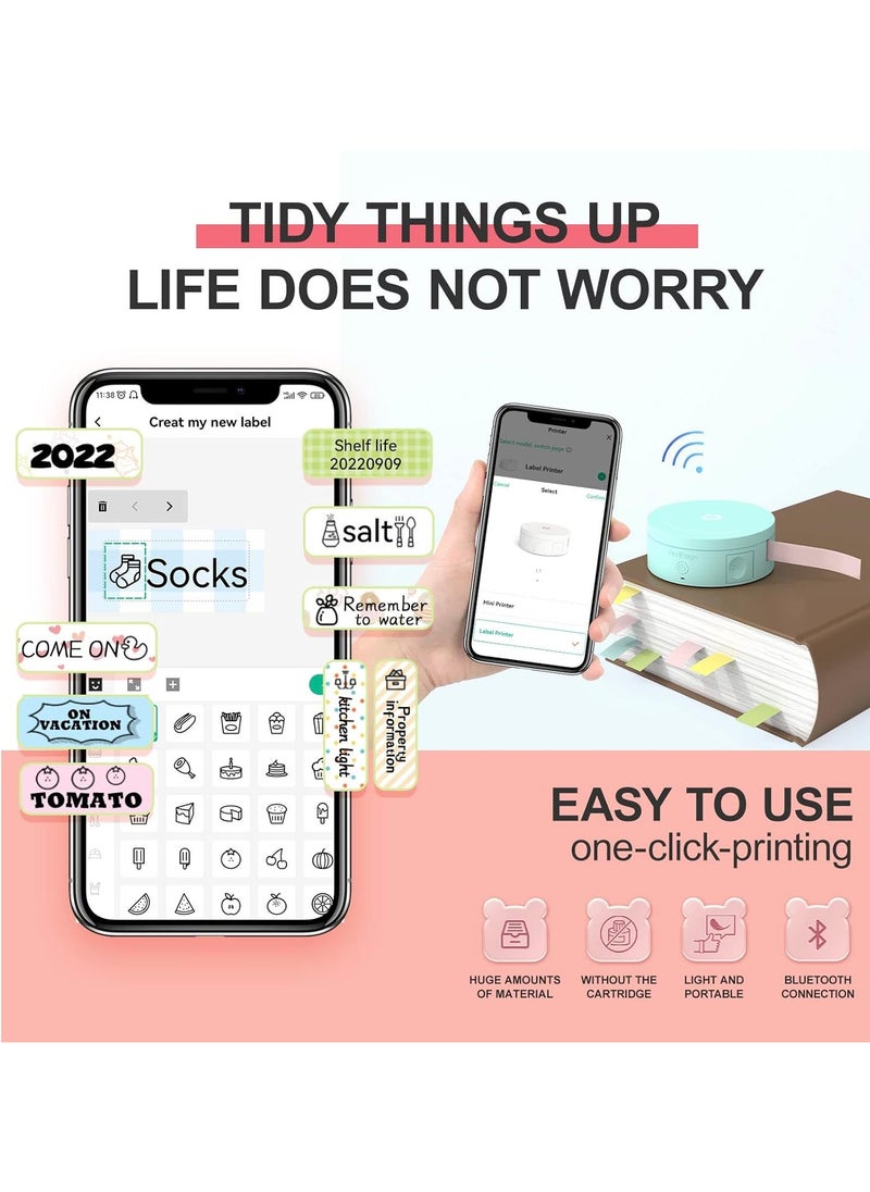 PeriPage PeriPage L1 Labeler, Portable Bluetooth Label Printer, Small Smart Handheld Mini Labeler, Compatible with iOS and Android, with Tape, Ink Free, Rechargeable, Multiple Template Font Icons  - Image 4