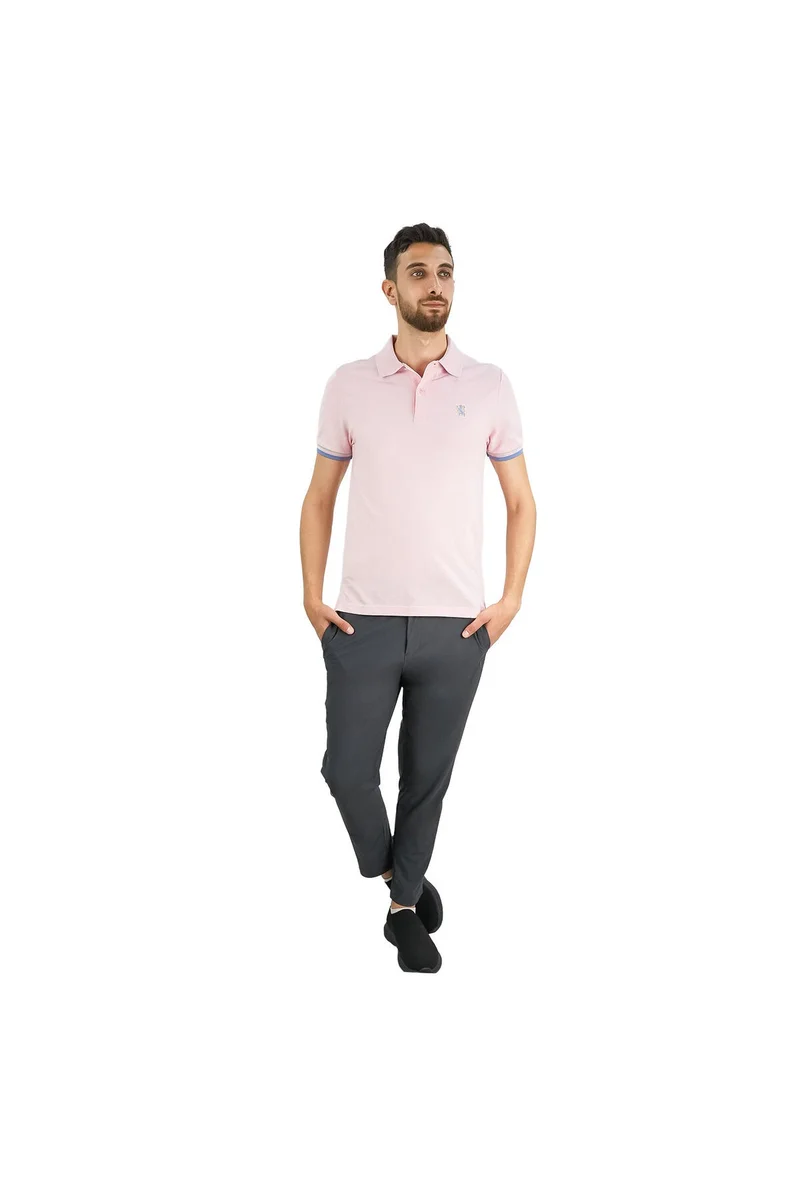 GIORDANO Men's Pink Performance Polo Shirt