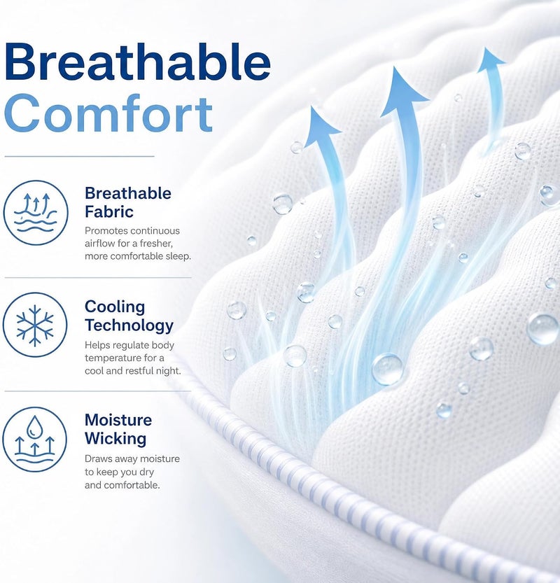 Medical Orthopedic Mattress for Back Pain Relief & Spinal Support - Pressure Relieving High-Density Foam Bed - Breathable & Hypoallergenic (Queen) - Image 4