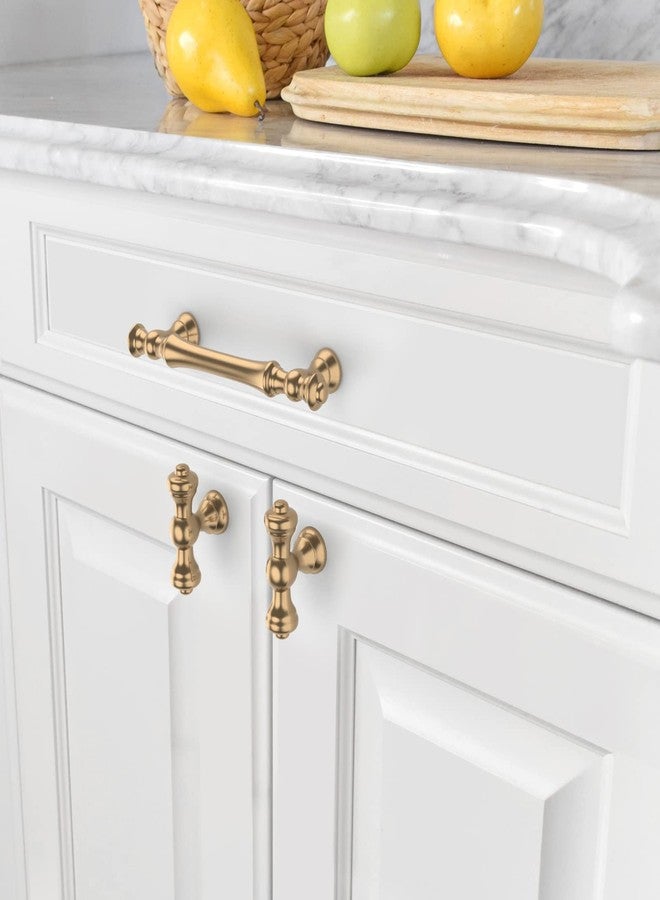 Amerdeco 10 Pack Champagne Bronze Cabinet Pulls 3.75 Inch(96mm) Hole Center Cabinet Hardware Kitchen Cabinet Handles for Bathroom Drawer Pulls Dresser Pulls ZH0014... - Image 3
