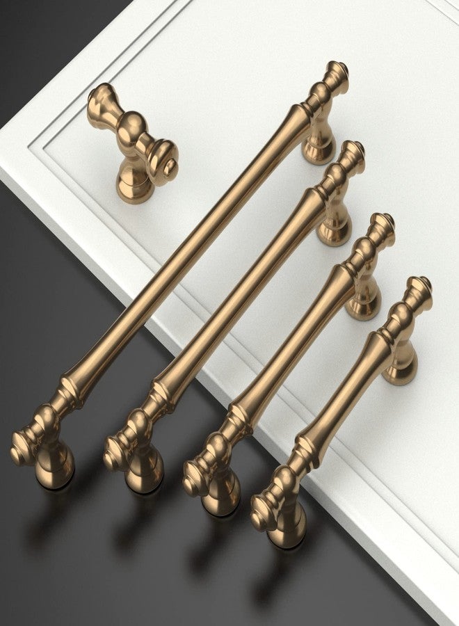 Amerdeco 10 Pack Champagne Bronze Cabinet Pulls 3.75 Inch(96mm) Hole Center Cabinet Hardware Kitchen Cabinet Handles for Bathroom Drawer Pulls Dresser Pulls ZH0014... - Image 2