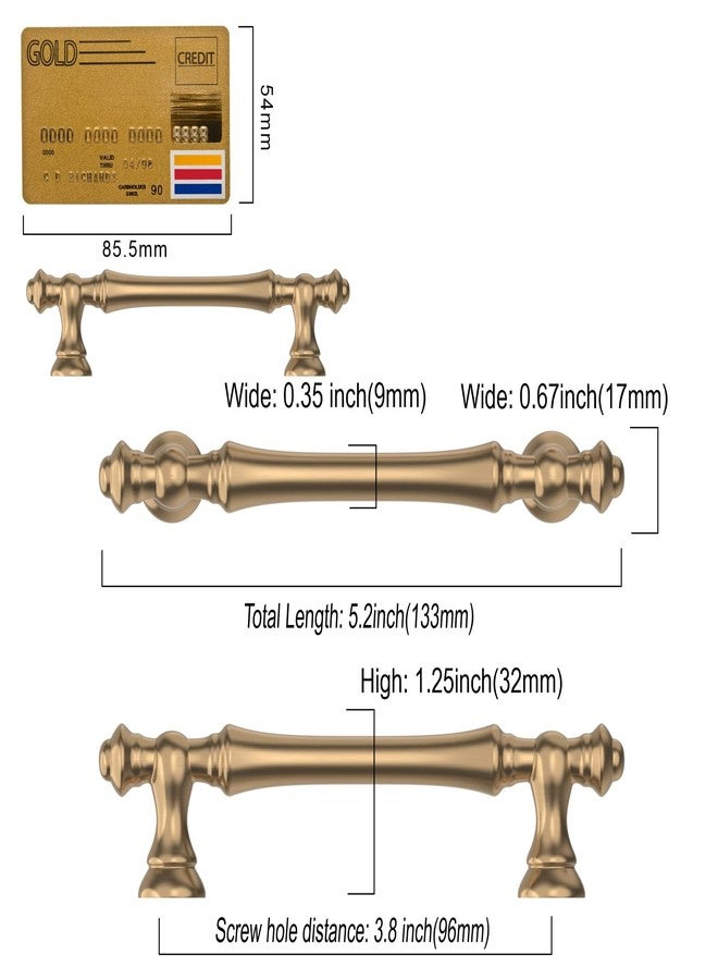Amerdeco 10 Pack Champagne Bronze Cabinet Pulls 3.75 Inch(96mm) Hole Center Cabinet Hardware Kitchen Cabinet Handles for Bathroom Drawer Pulls Dresser Pulls ZH0014... - Image 5