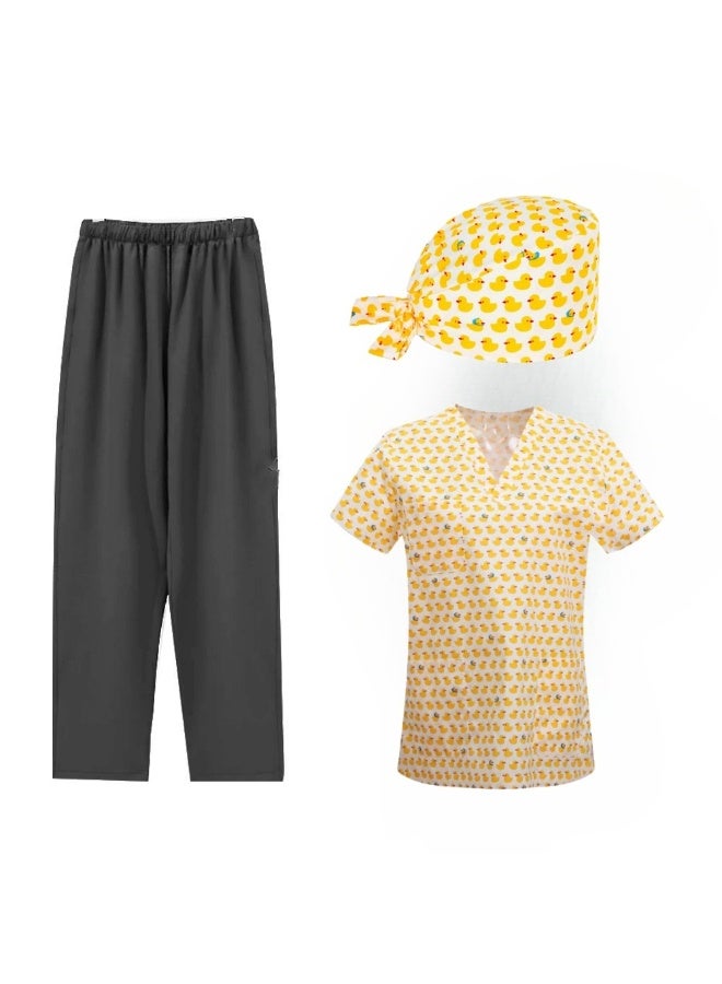 Loquat Womens Medical Scrubs Set Medical Uniform Set Rubber Duck - Image 1