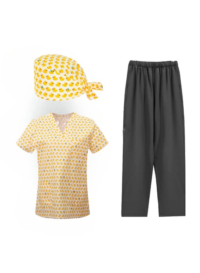 Loquat Womens Medical Scrubs Set Medical Uniform Set Rubber Duck - Image 2