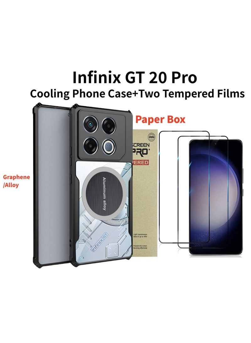 [1+2 Sets] For Infinix GT 20 Pro 5G Case & Screen Protector Magnetic Suction Car Phone Cover with Cooling and Anti Drop Function 2 Tempered Glass Screen Protector  - Image 1