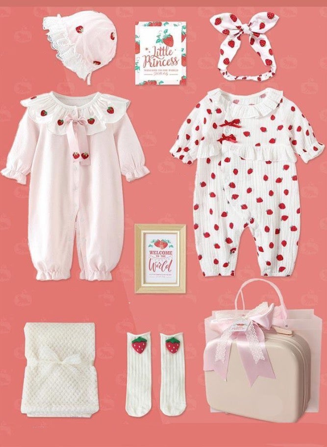 Baby Gift Set Pink Strawberry Theme - Image 3