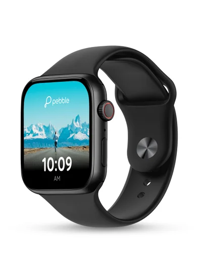 Pebble Active 1.83" HD Display (IPS) Smartwatch, IP67 Water Resistance, 5 Days Battery Life (Standby), Compatible with Android & iOS, BT Calling, Zen Mode, Multiple Watch Faces, Health Suite, Black