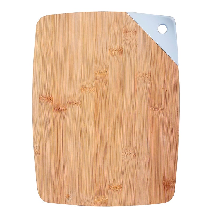 CherryBox Bamboo ChoppingCutting Board for Kitchen Use Unique Design Silicone HolderGrip 305 x 23 Blue - Image 1