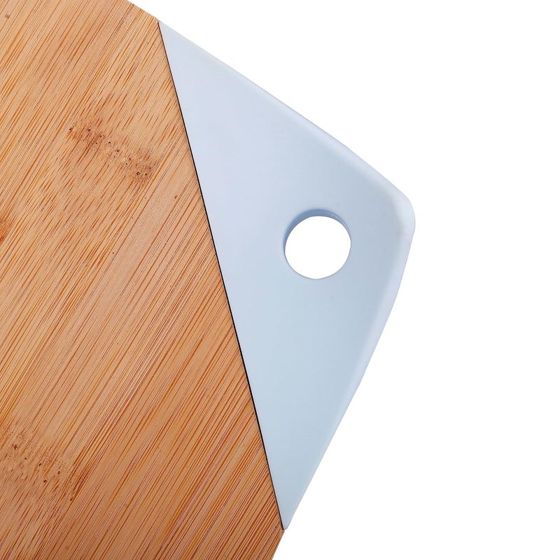 CherryBox Bamboo ChoppingCutting Board for Kitchen Use Unique Design Silicone HolderGrip 305 x 23 Blue - Image 4