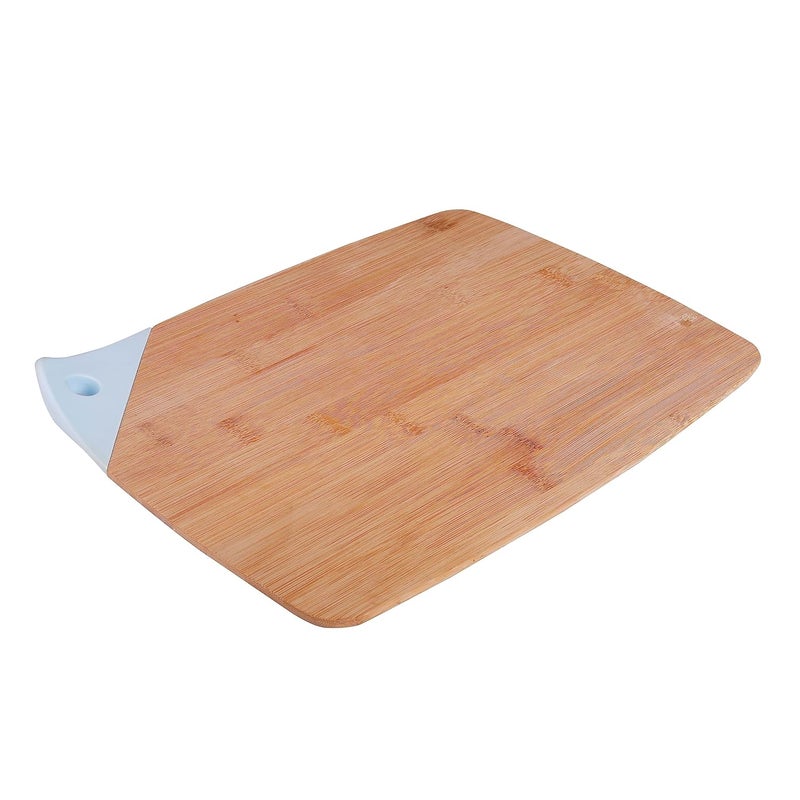CherryBox Bamboo ChoppingCutting Board for Kitchen Use Unique Design Silicone HolderGrip 305 x 23 Blue - Image 5