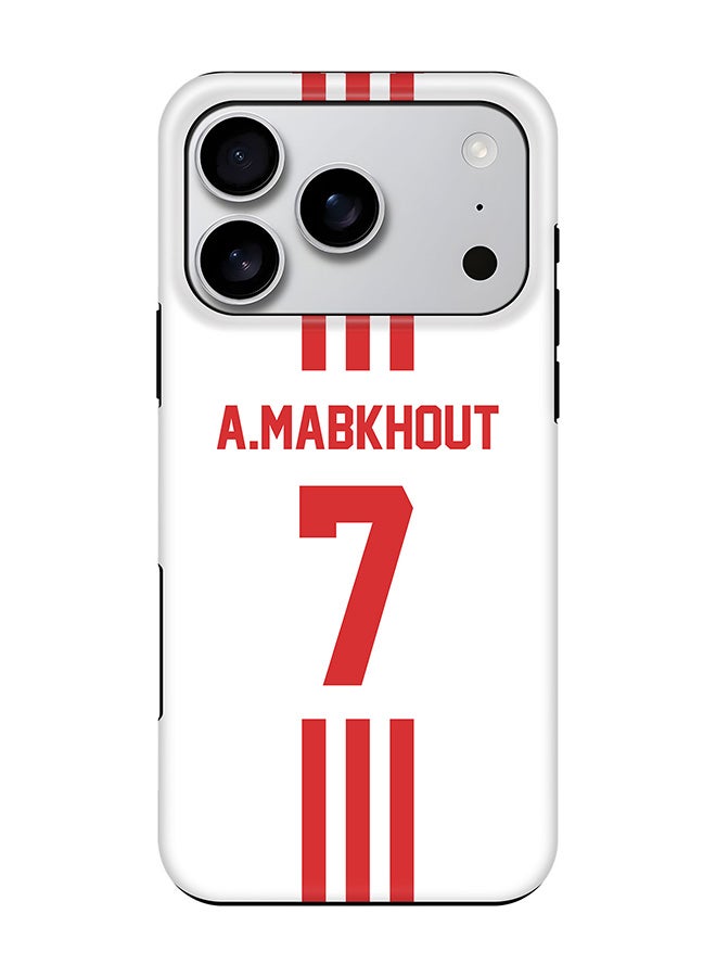 Stylizedd Tough Pro Magnetic Case for iPhone 17 Pro, Dual Layer hybrid PC + TPU Mobile Cover Matte - Football - UAE,  A.Mabkhout