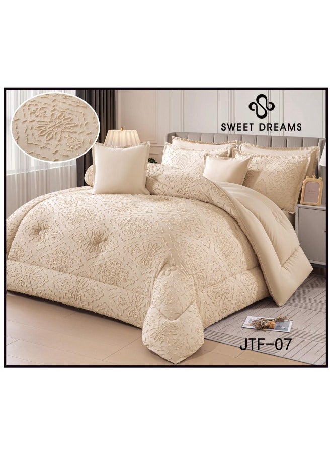 سويت دريمز مفرش سرير نفر 4 قطع من Sweet Dreams – نقشة ورود منسوجة – مقاس 120×200 سم – لون سكري فاتح 