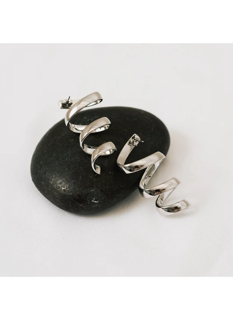 noya Sylvie Twisted Silver Earrings