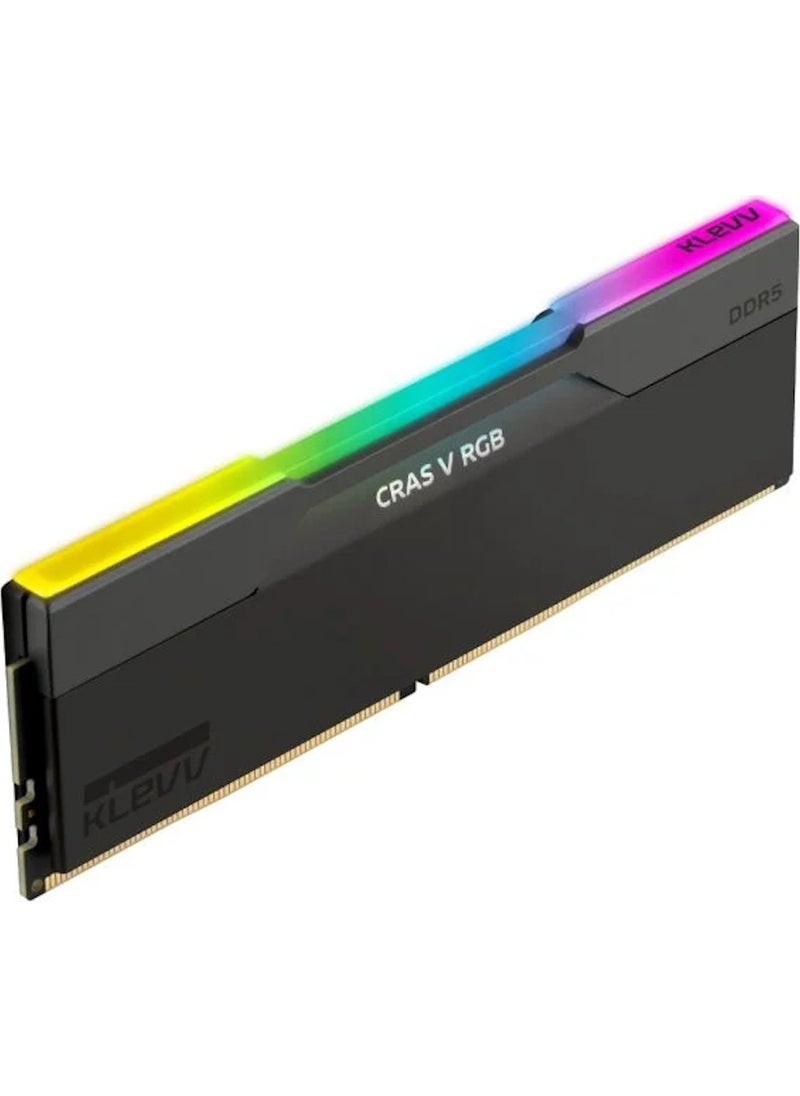 klevv - Cras V RGB 32GB (2x16GB) 6400MHz CL32 INTEL XMP 3.0 – AMD EXPO DDR5 Heatsink Obsidian Black Ram (KD5AGUA80-64A320G) - Image 1