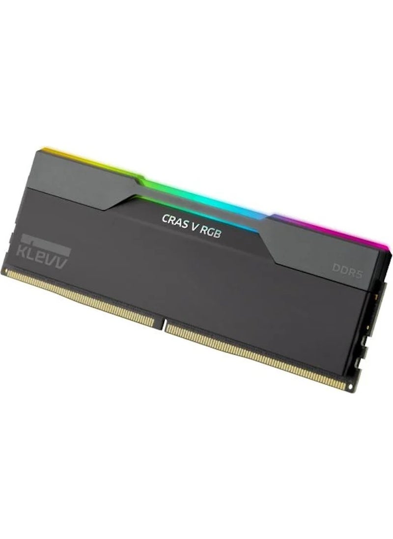 klevv - Cras V RGB 32GB (2x16GB) 6400MHz CL32 INTEL XMP 3.0 – AMD EXPO DDR5 Heatsink Obsidian Black Ram (KD5AGUA80-64A320G) - Image 1