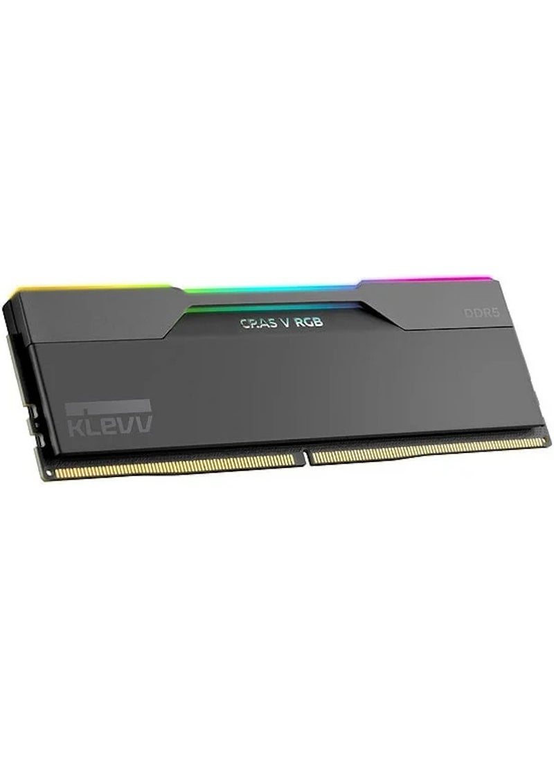 klevv - Cras V RGB 32GB (2x16GB) 6400MHz CL32 INTEL XMP 3.0 – AMD EXPO DDR5 Heatsink Obsidian Black Ram (KD5AGUA80-64A320G) - Image 1