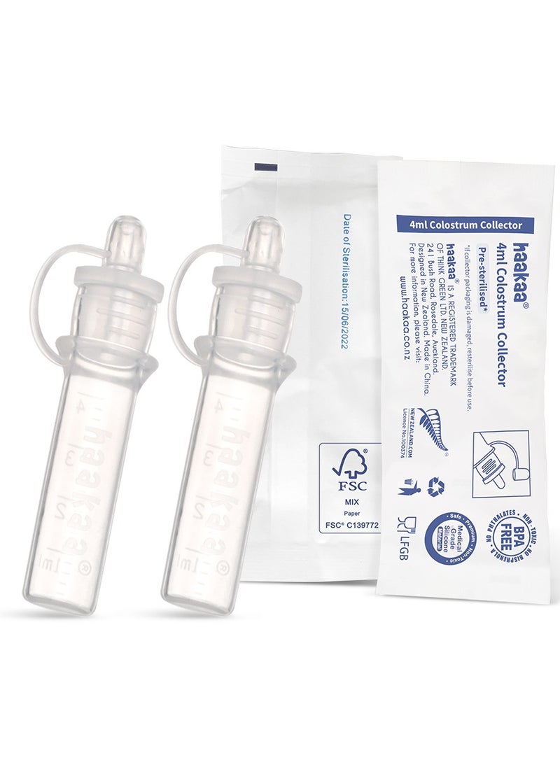 haakaa - Colostrum Collector Set 20Ml/2Pk, Silicone Colostrum Syringes For Baby Breast Milk Catcher, Breastfeeding Essential For Newborn Babies - Image 1