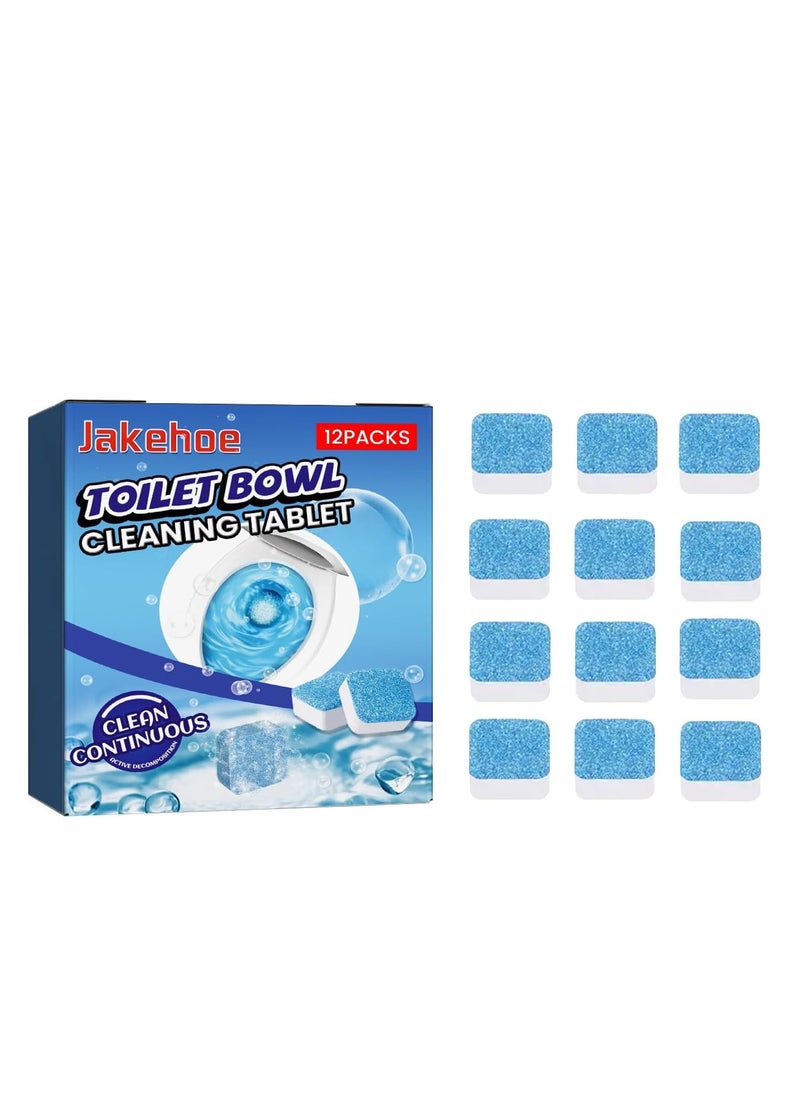 12 Pack Automatic Toilet Bowl Cleaner Tablets, Bathroom Toilet Tank Cleaner, Deodorizing and Cleaning Tablets for Long-Lasting Freshness and Hygiene