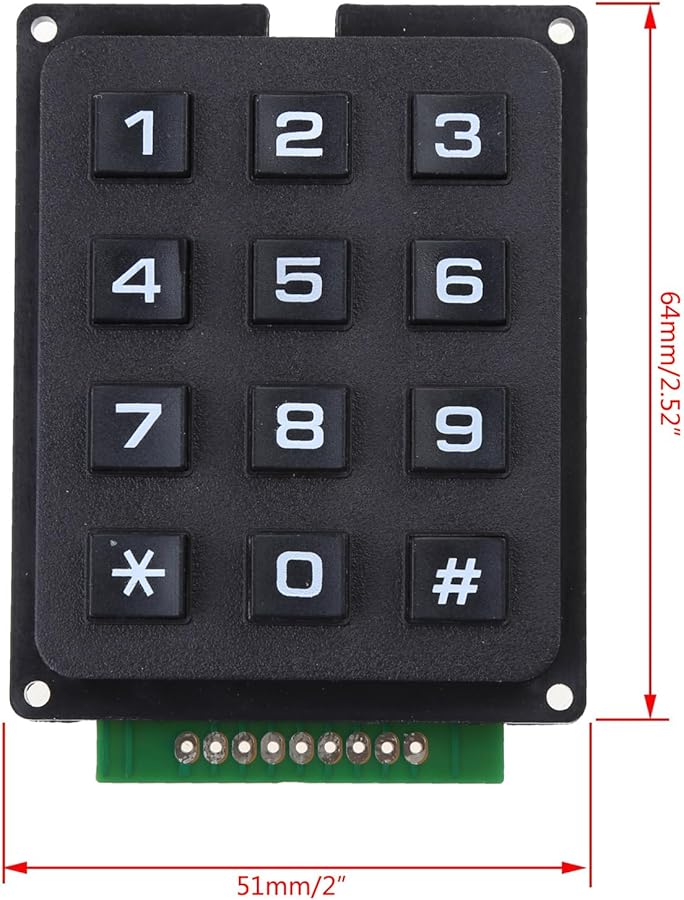 3x4 Matrix Keypad 12 Key Membrane Switch Panel Keyboard Array - Image 5