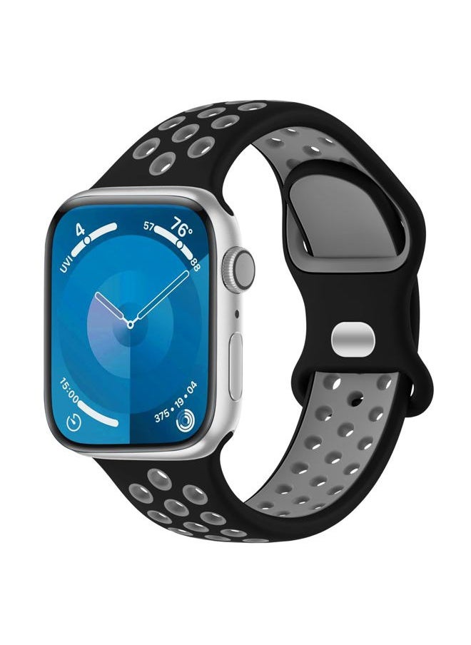 Sunnywoo - Sport Silicone Band Compatible with Apple Watch Bands 44mm 45mm 49mm 42mm 41mm 38mm 40mm Men Women,Breathable Waterproof Strap for Apple Watch iWatch Series Ultra SE 8 7 6 5 4 3 2 1 - Image 1