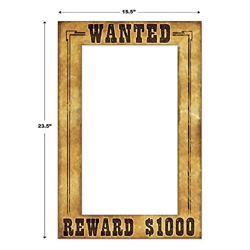 Beistle Western Wanted Photo Fun Frames 2 Pack Lightweight Cardstock Paper Picture Booth Prop for Wild West Cowboy Rodeo Desert Saloon Themed Party Supplies Not a Sturdy Frame 23 x 15 - Image 3